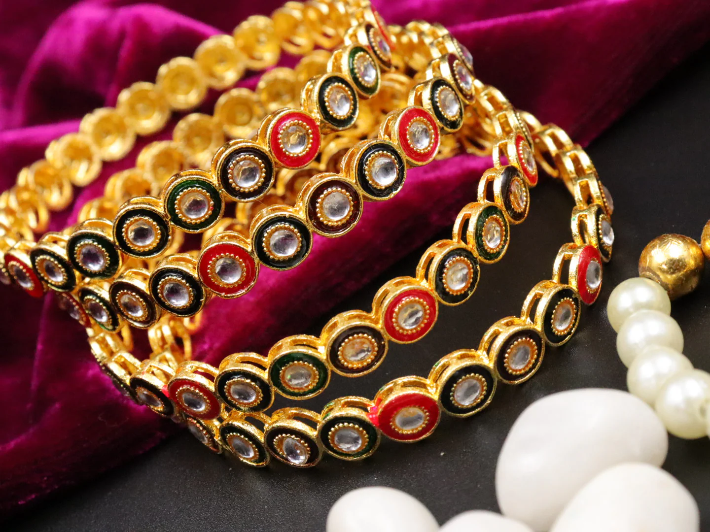 Kajal Kundan Bangles - Image 3