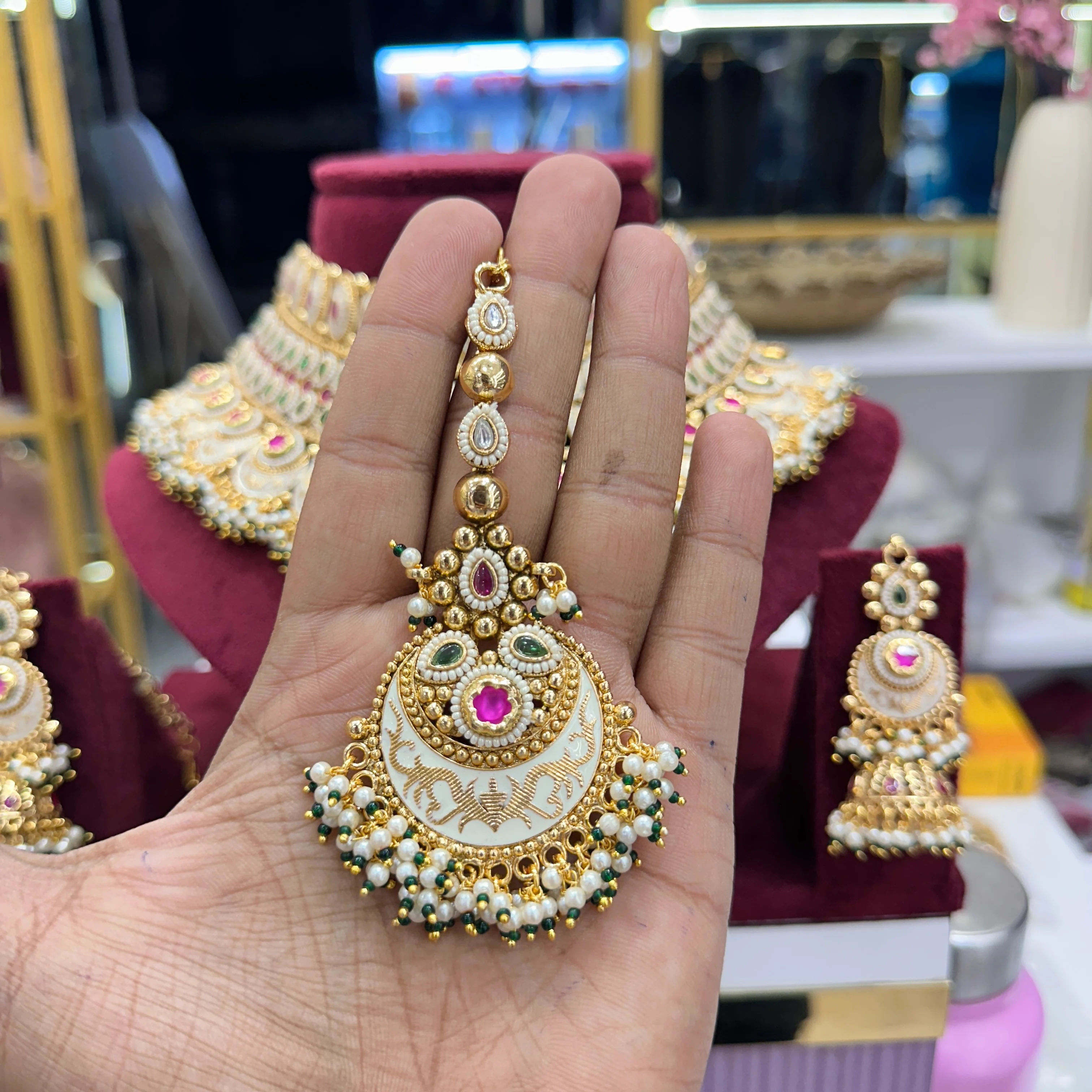 Komal Semi bridal Rajwadi Necklace - Image 2
