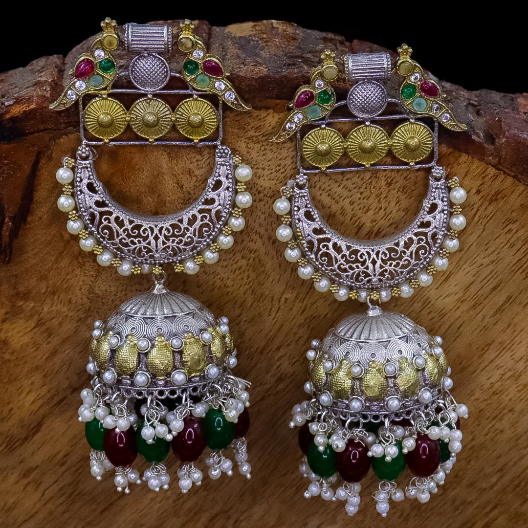 Laina  Premium Brass Jhumka - Image 3