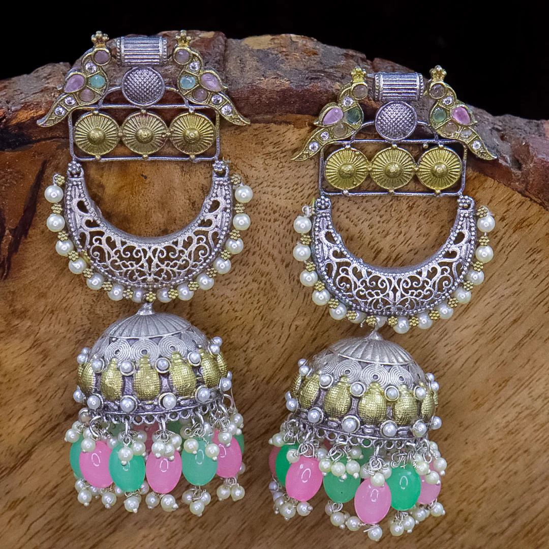 Laina  Premium Brass Jhumka - Image 4
