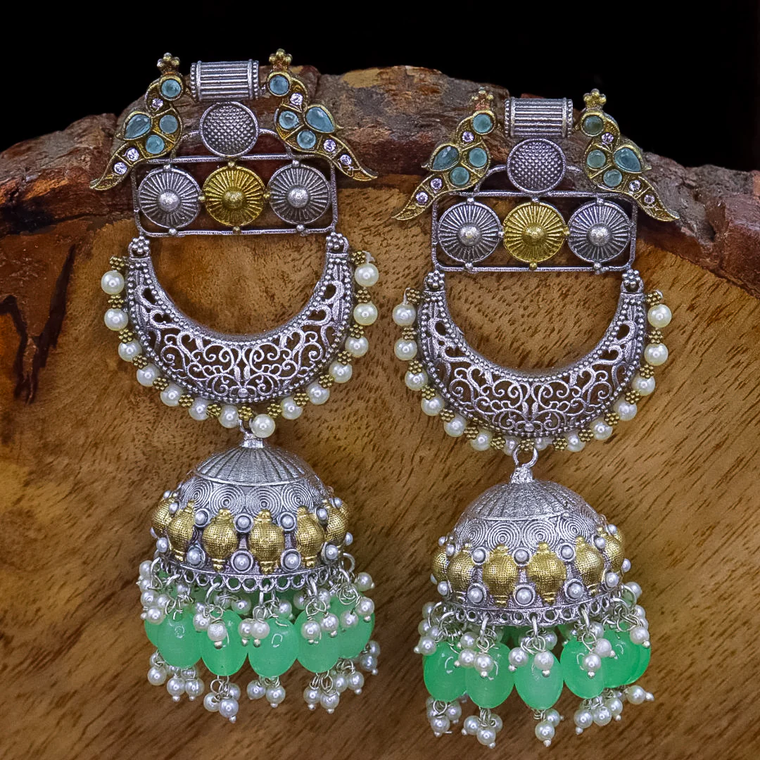 Laina  Premium Brass Jhumka - Image 5