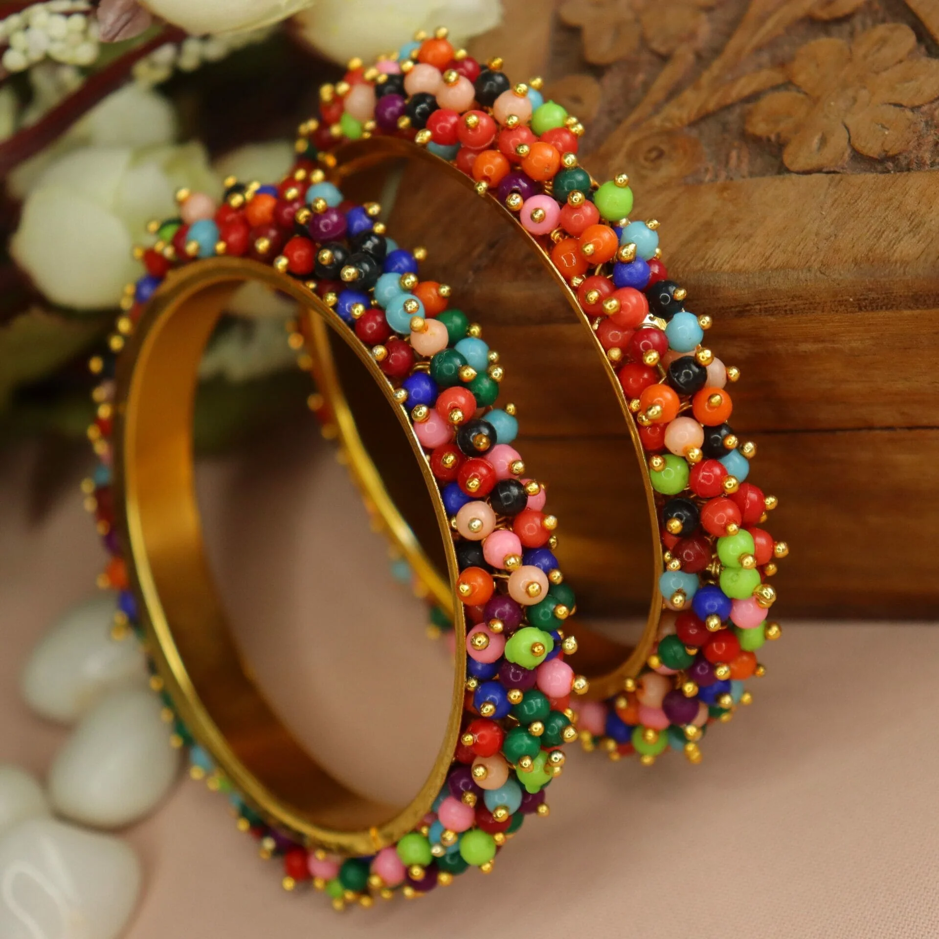Multi Colour Bajri Bangles - Image 2