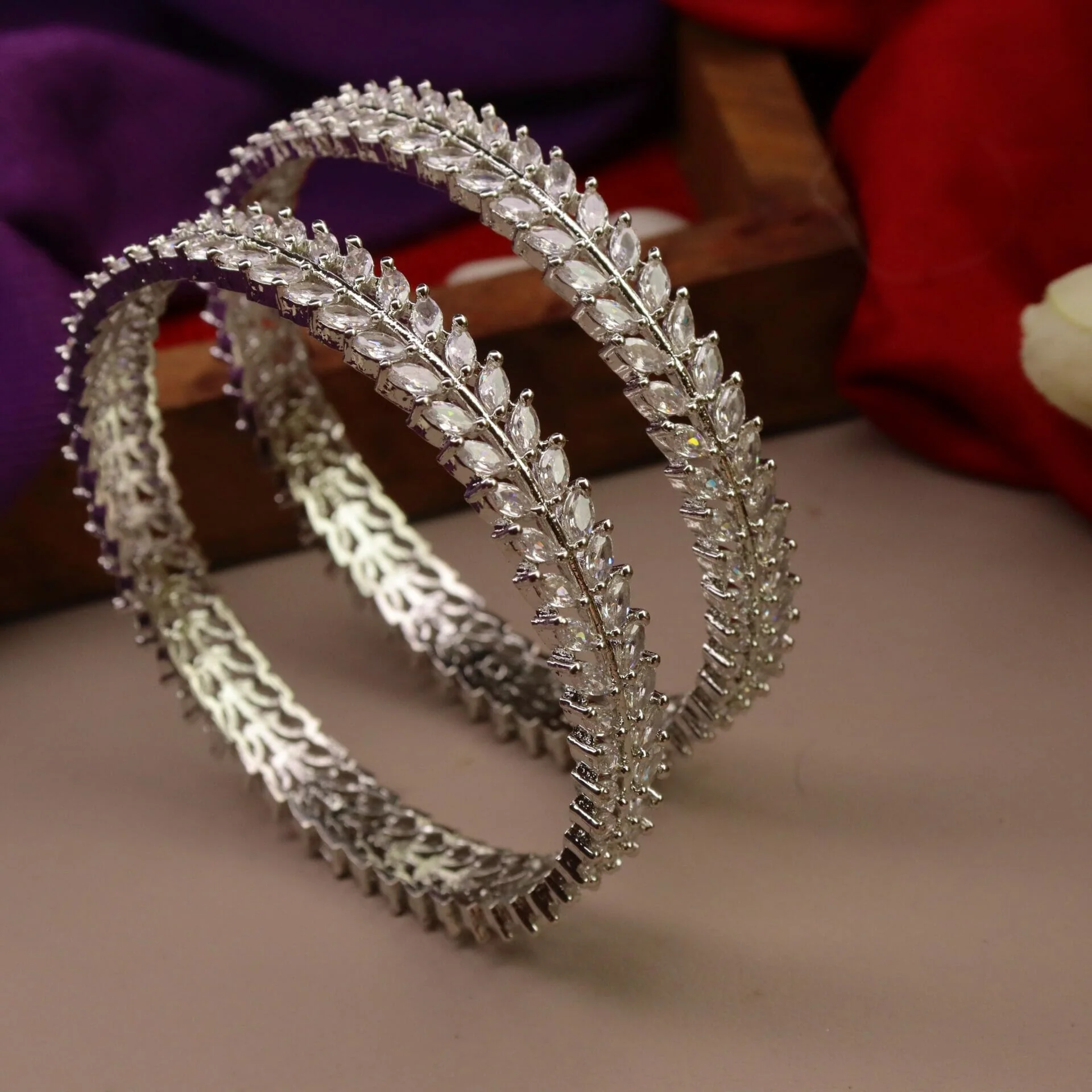 Naina Silver AD Bangles - Image 4