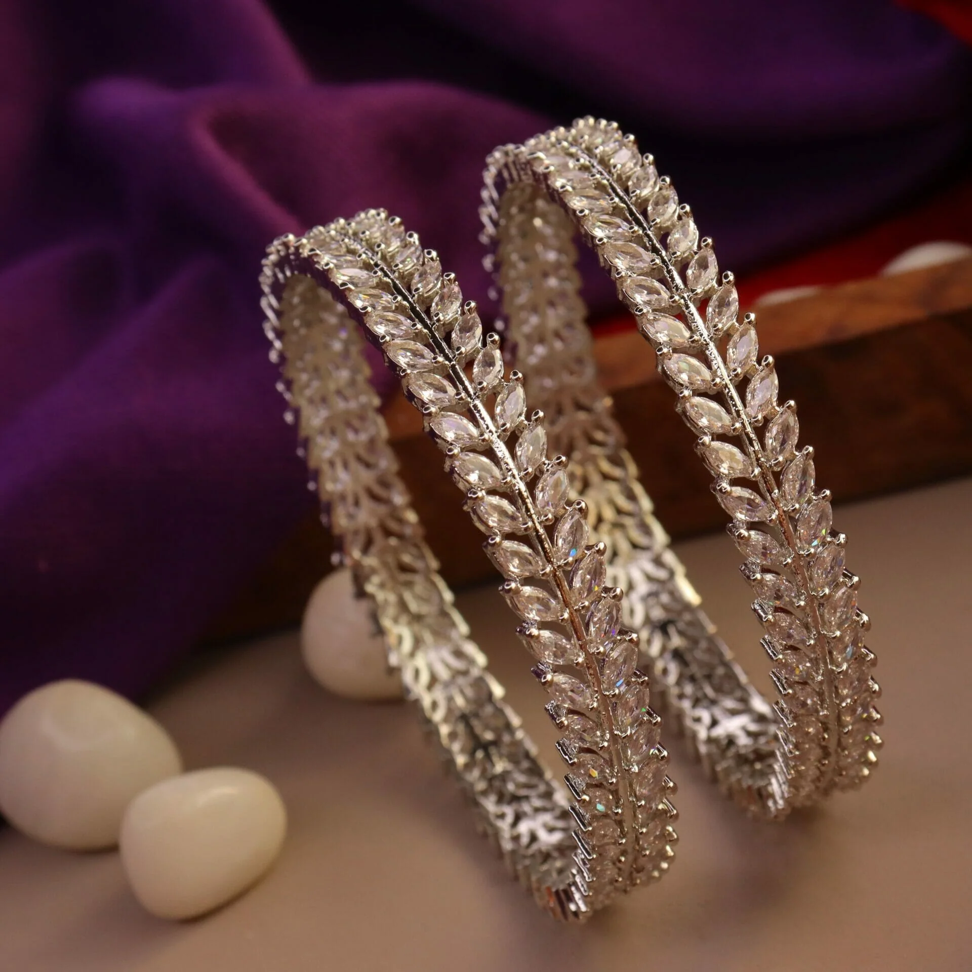 Naina Silver AD Bangles - Image 6