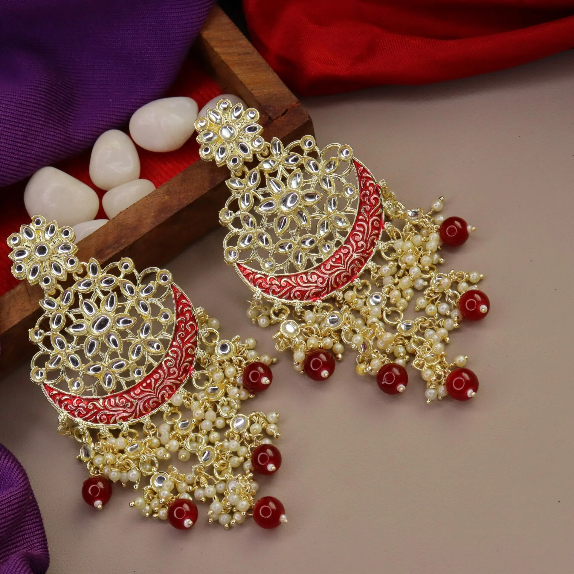Naziya Meenakari Chandbali - Image 3