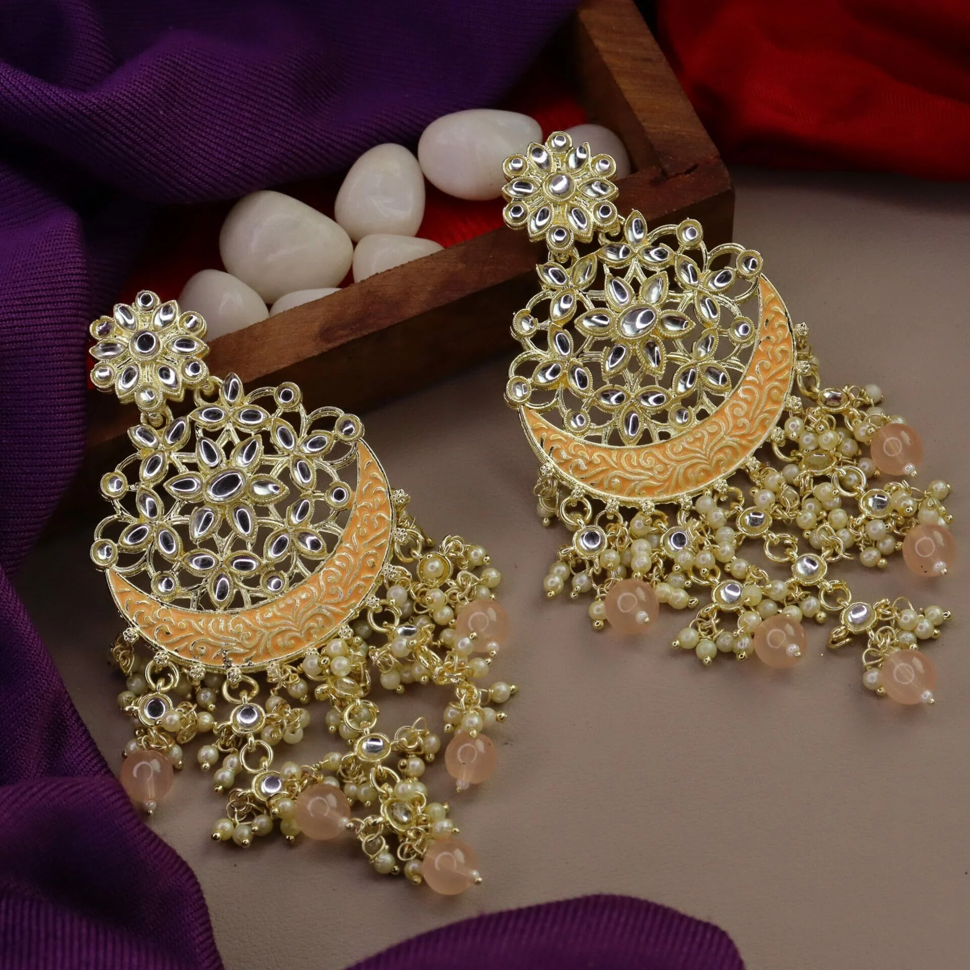 Naziya Meenakari Chandbali - Image 4