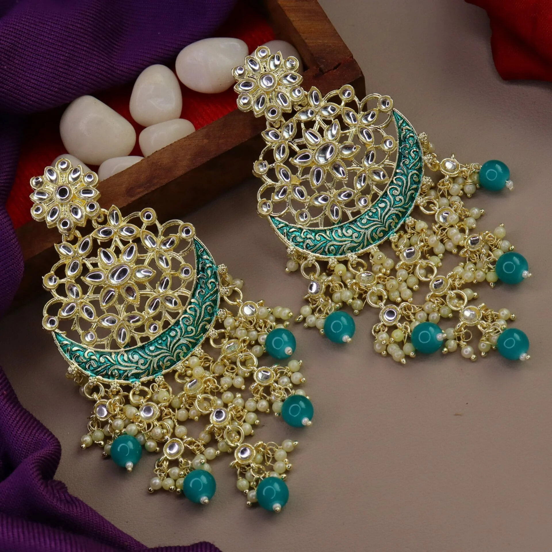 Naziya Meenakari Chandbali - Image 5