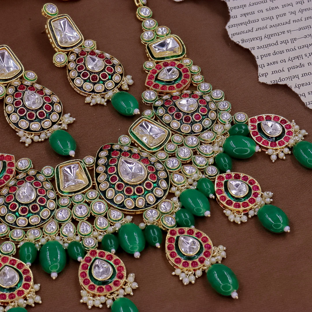 Premium Shaina Semi Bridal Polki Set - Image 2