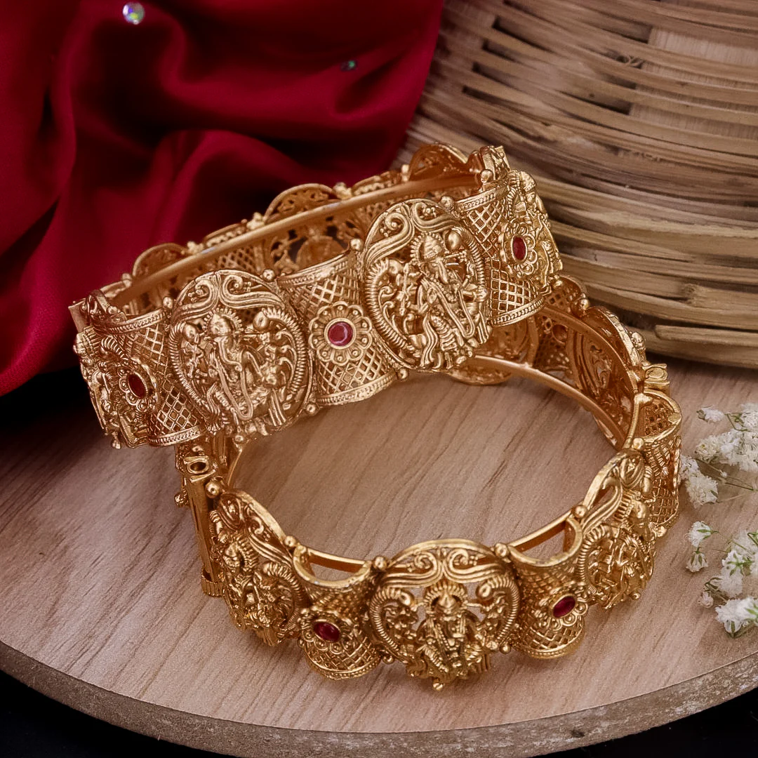 Ganesha Rajwadi Copper Bangles - Image 2