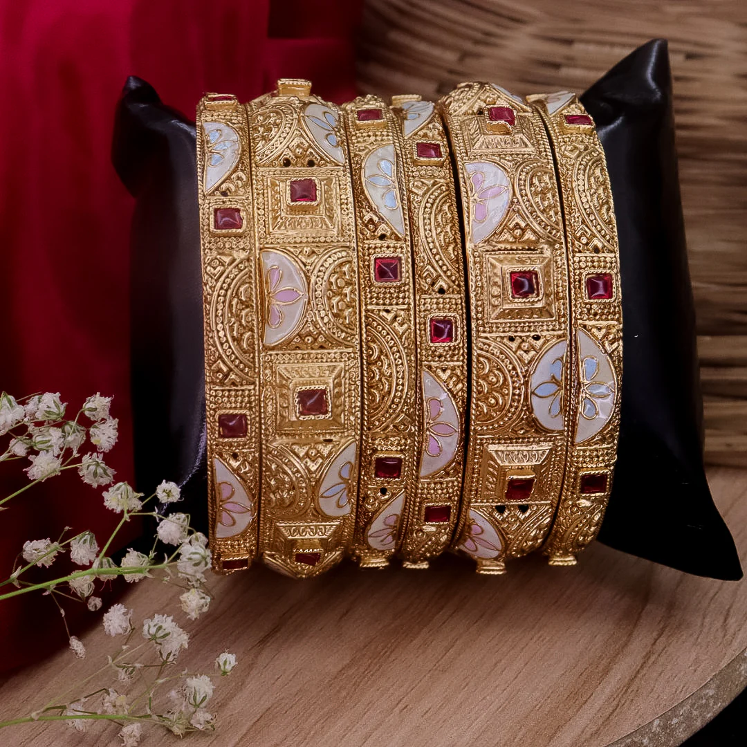 Reepal Rajwadi Copper Bangles (6 Bangles) - Image 2