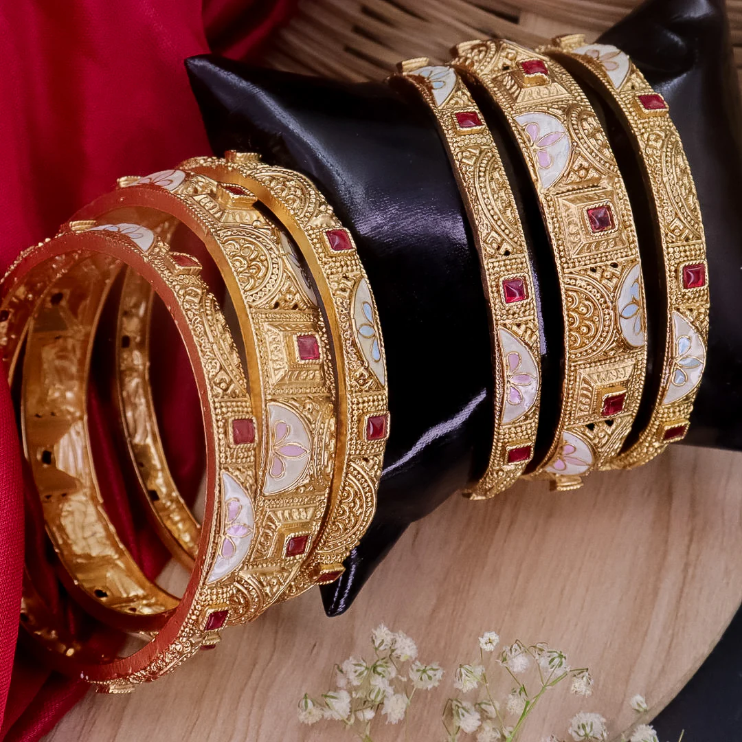 Reepal Rajwadi Copper Bangles (6 Bangles) - Image 3