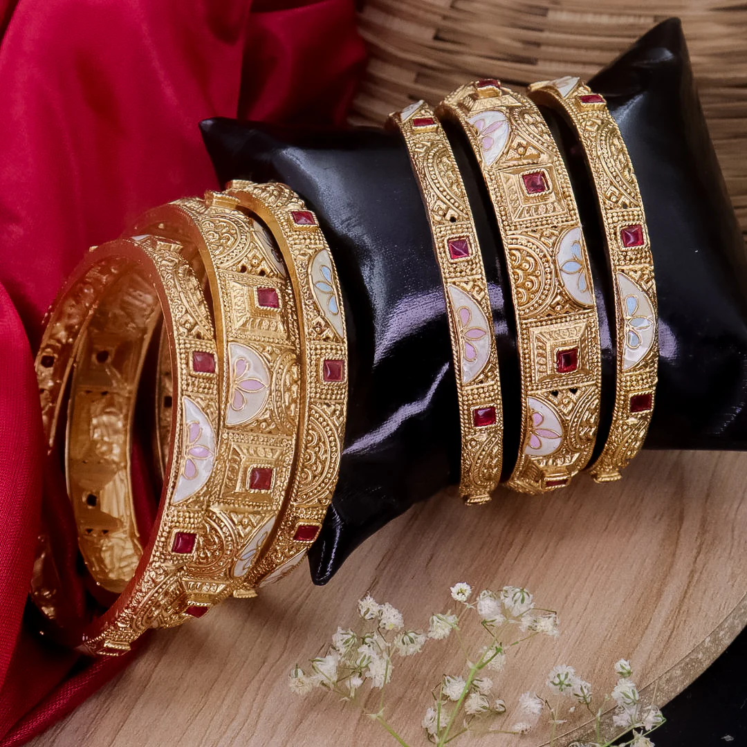 Reepal Rajwadi Copper Bangles (6 Bangles) - Image 5