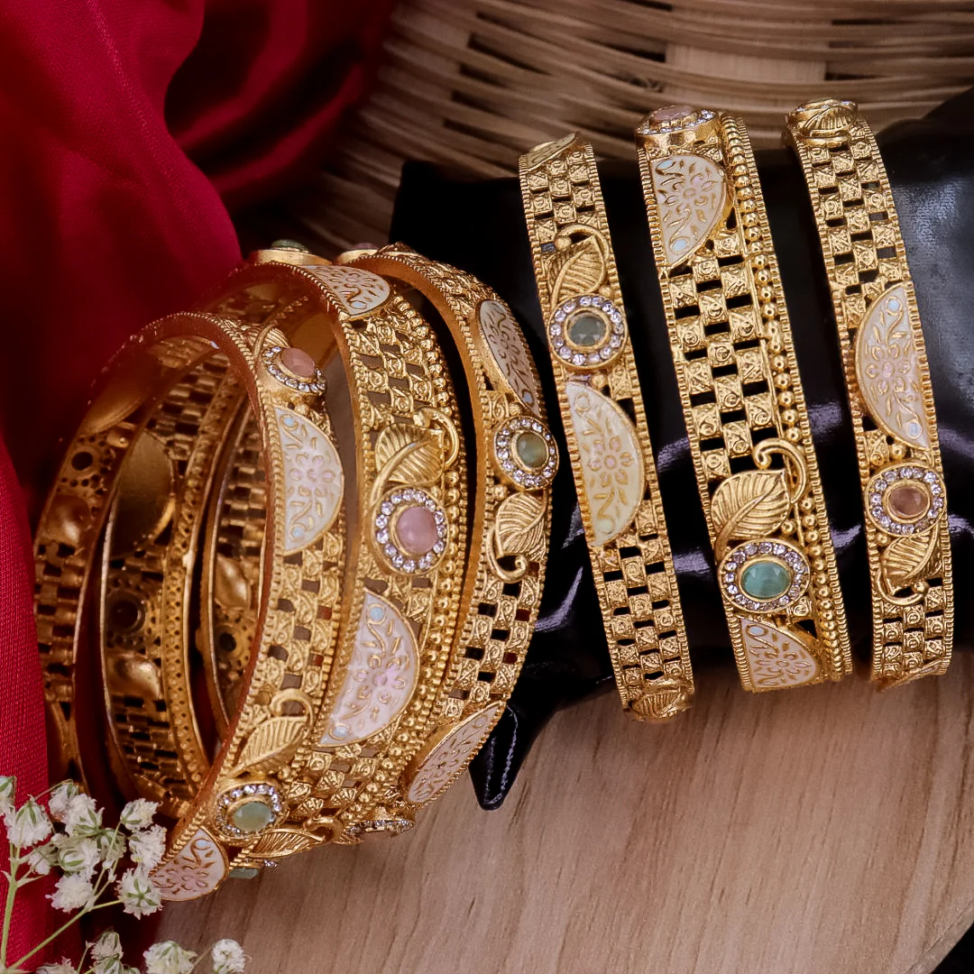 Romini Rajwadi Copper Bangles (6 Bangles) - Image 4