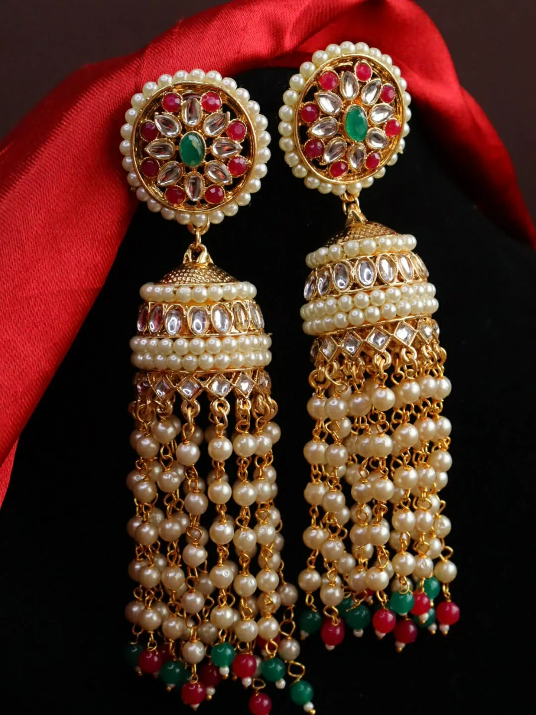 Roshan Jhumka With Pearl Latkan - Image 2