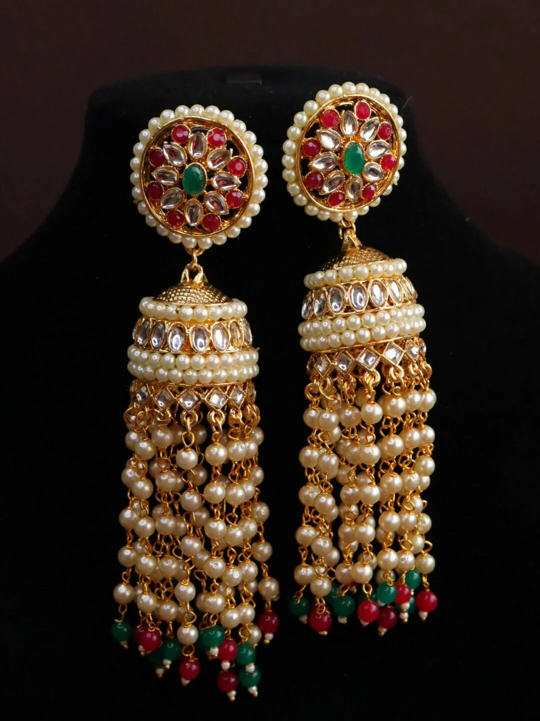 Roshan Jhumka With Pearl Latkan - Image 4