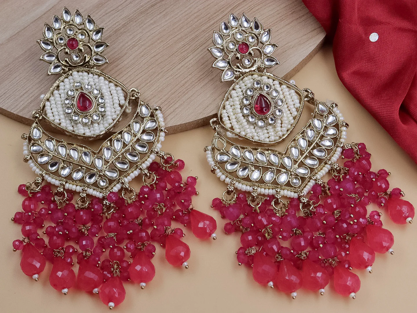 Saba Chandbali  With Crystal Latkans - Image 4