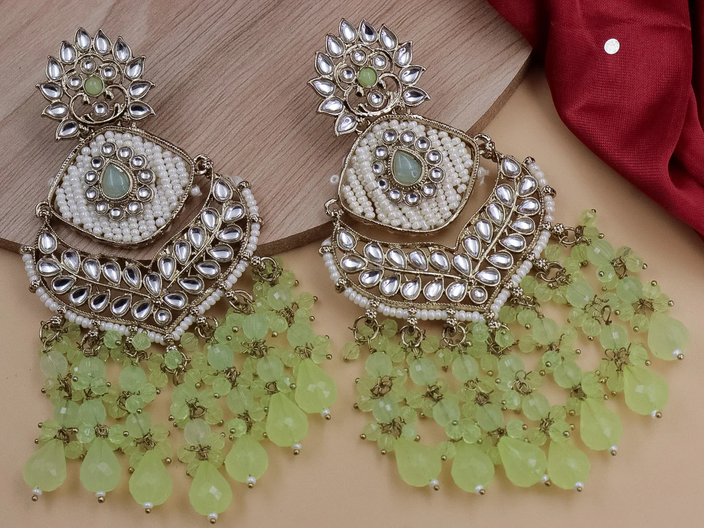 Saba Chandbali  With Crystal Latkans - Image 5