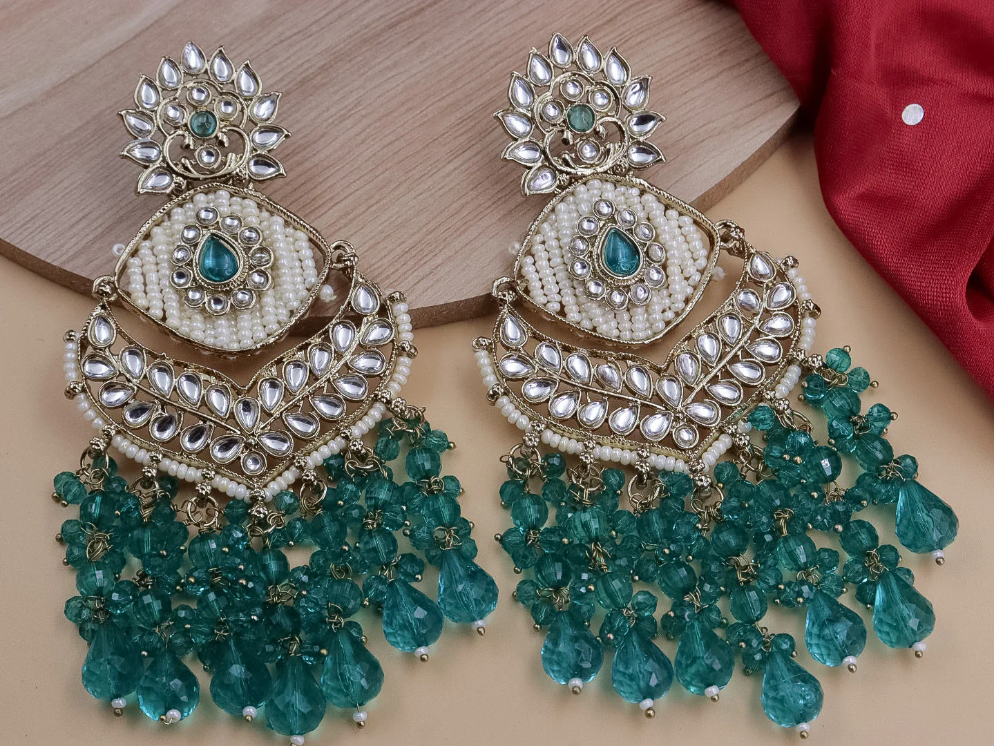Saba Chandbali  With Crystal Latkans - Image 6