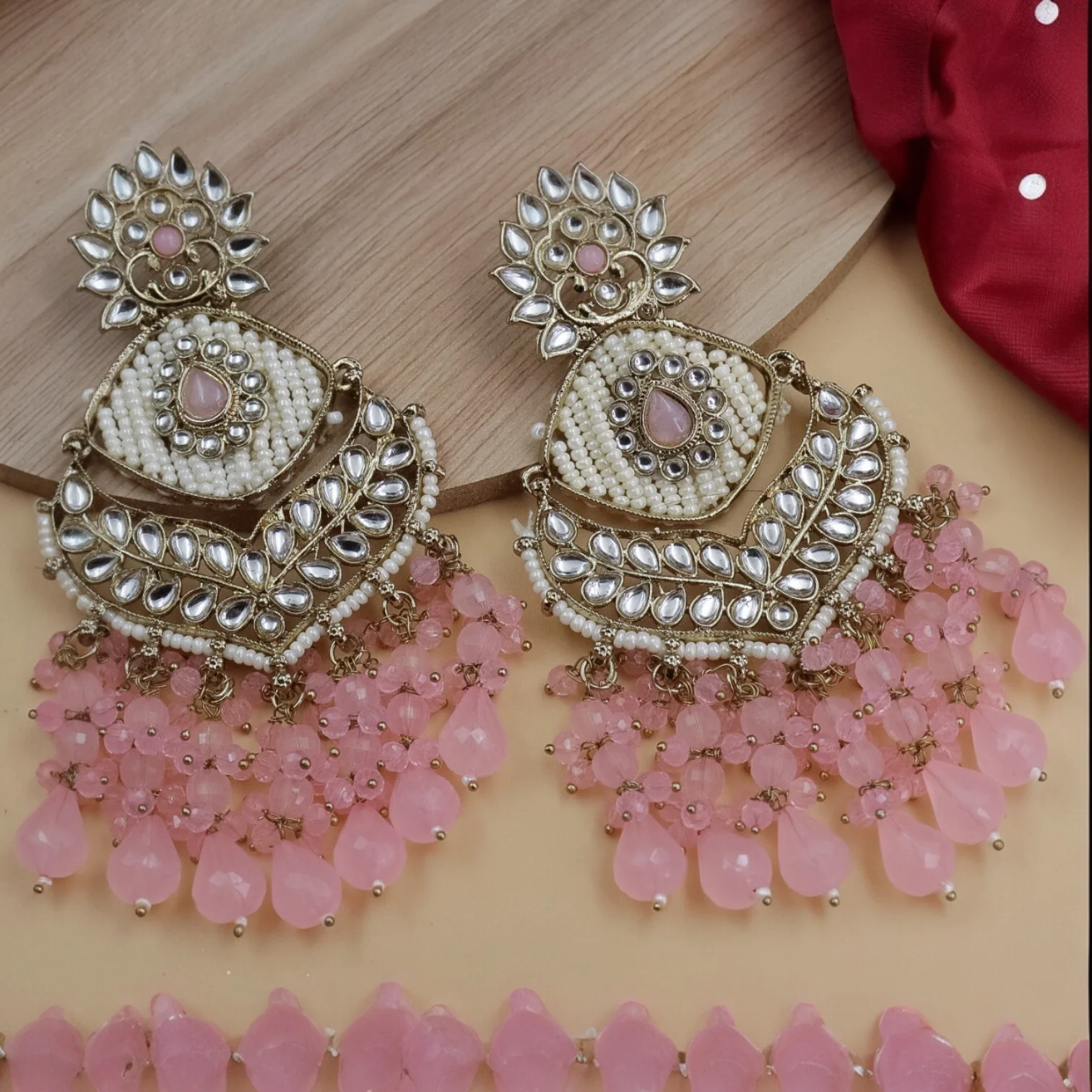 Saba Chandbali  With Crystal Latkans - Image 7