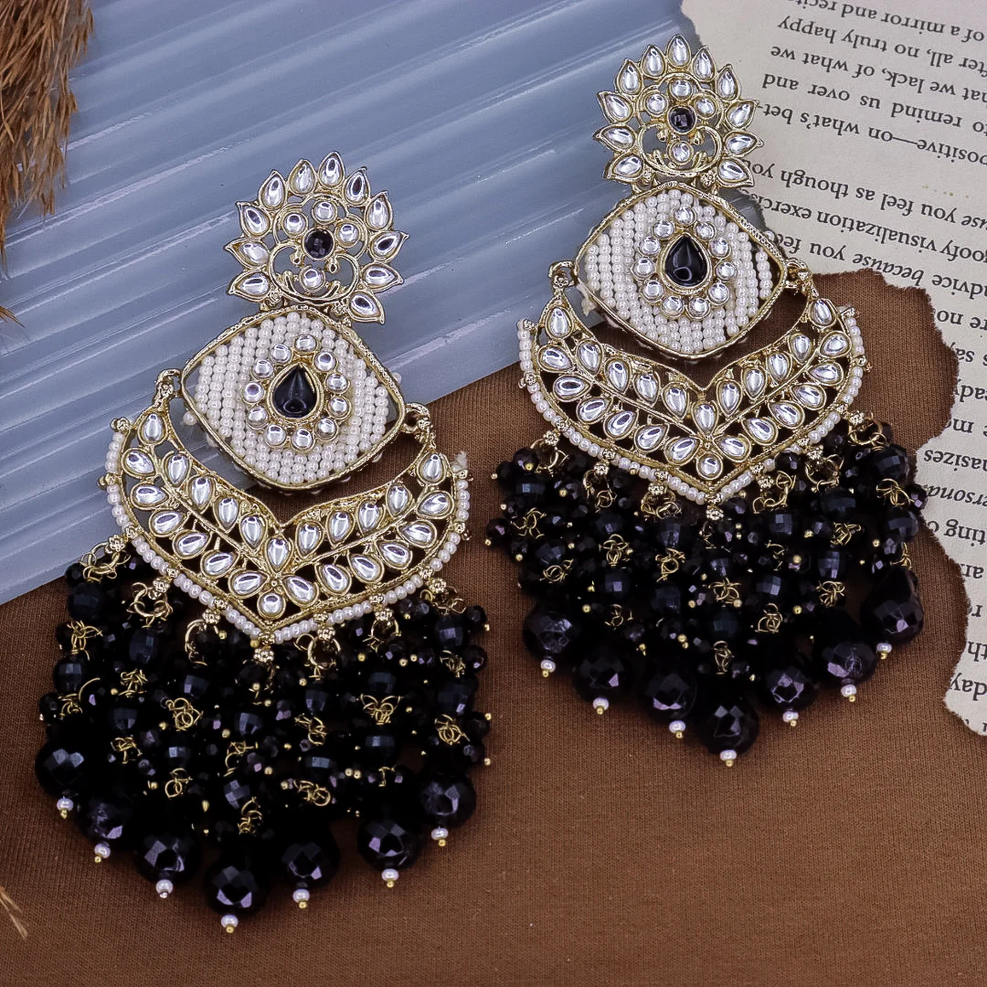 Saba Chandbali  With Crystal Latkans - Image 8