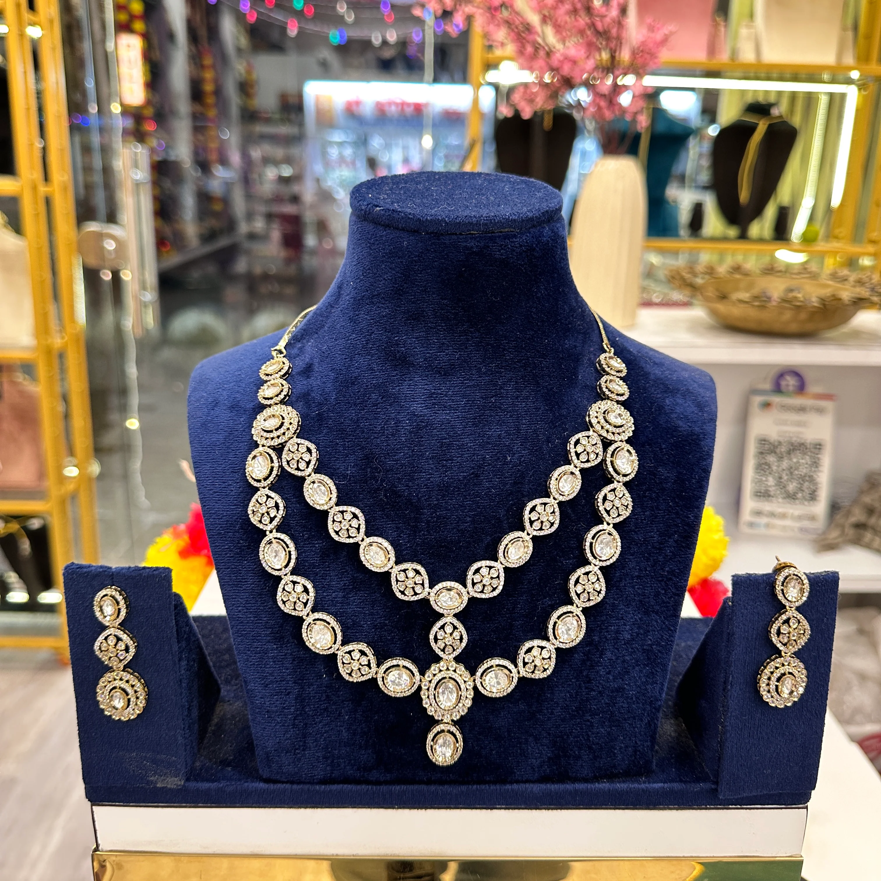 Santa 2 Layer Moissianite Necklace