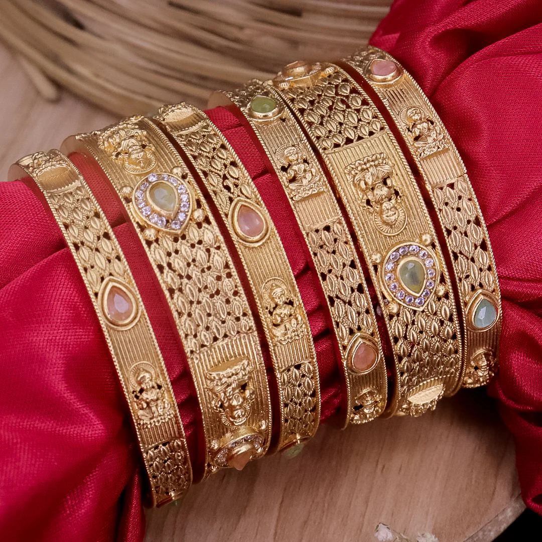 Subhashree Rajwadi Copper Bangles (6 Bangles) - Image 2