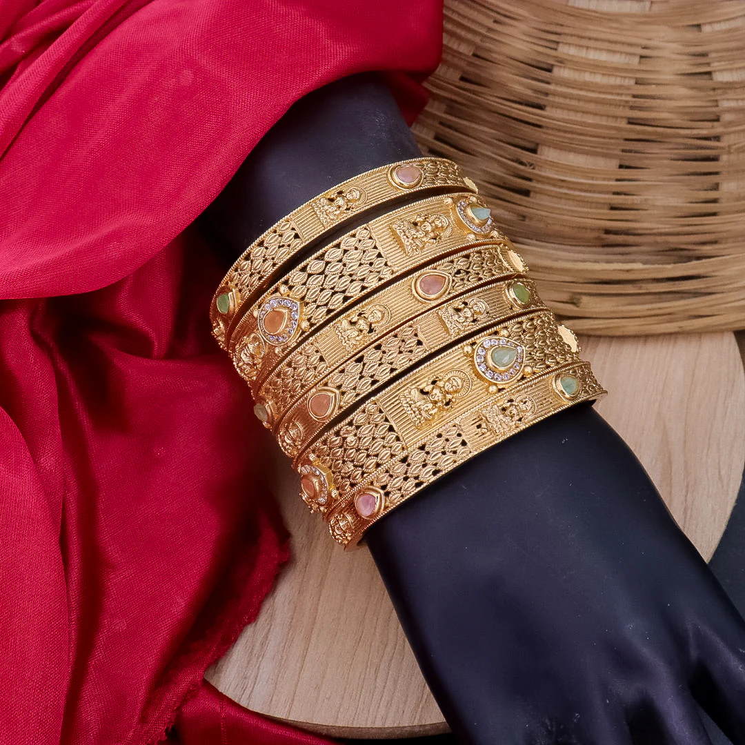 Subhashree Rajwadi Copper Bangles (6 Bangles) - Image 3