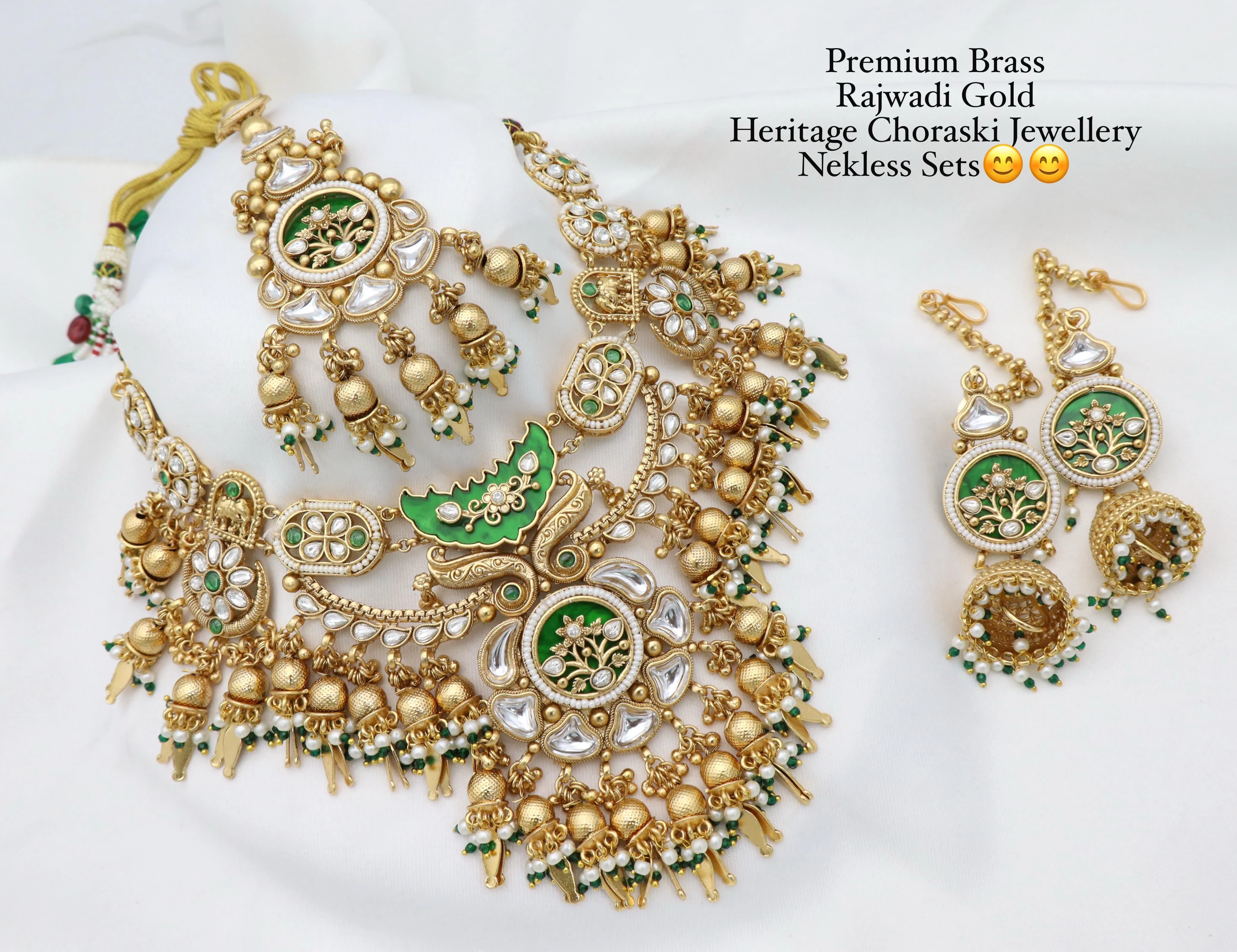 Sudha Rajwadi Semi Bridal Choker - Green