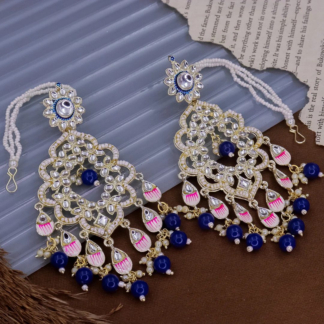 Suvarna Meenakari Chandbali with Kanchain - Image 4