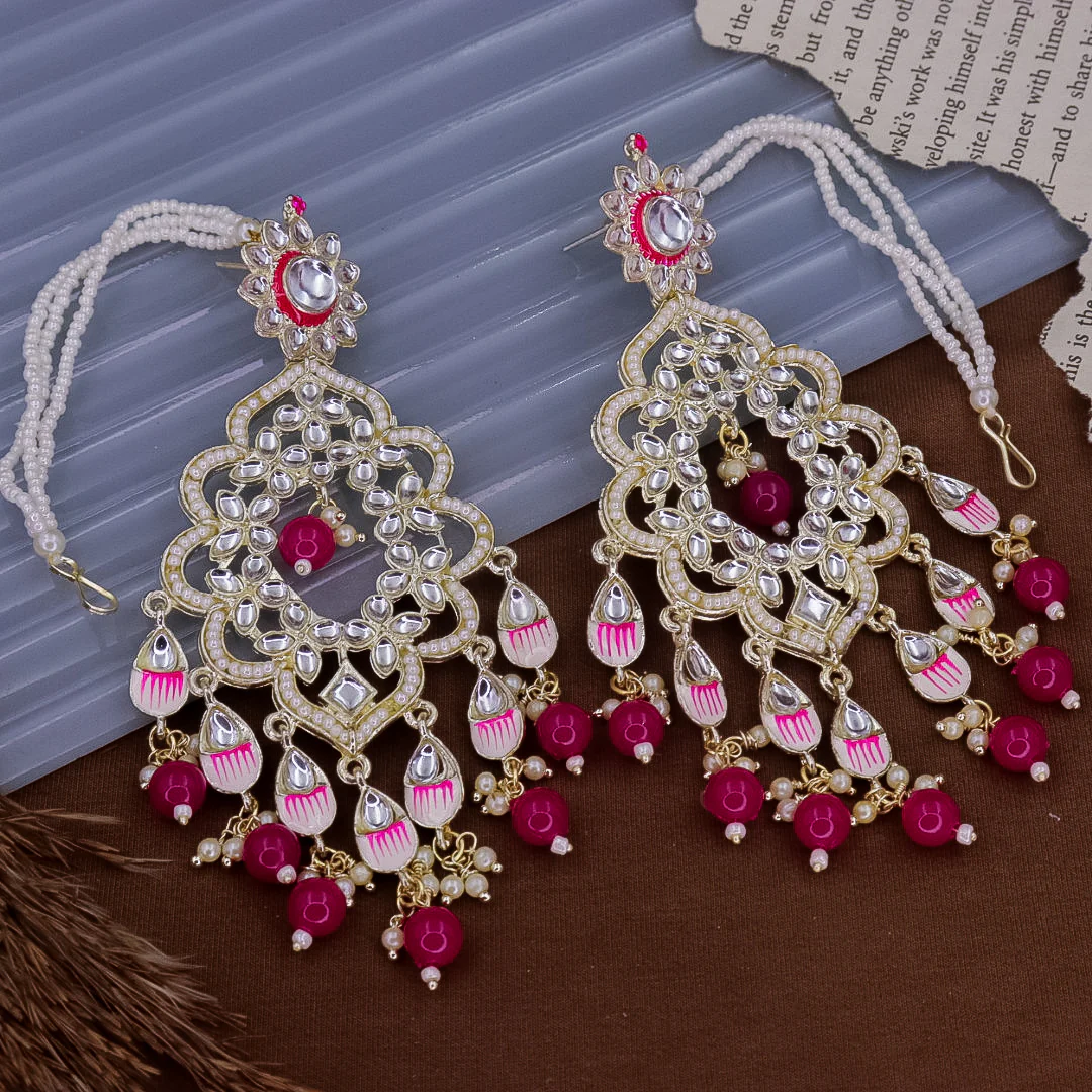 Suvarna Meenakari Chandbali with Kanchain - Image 7