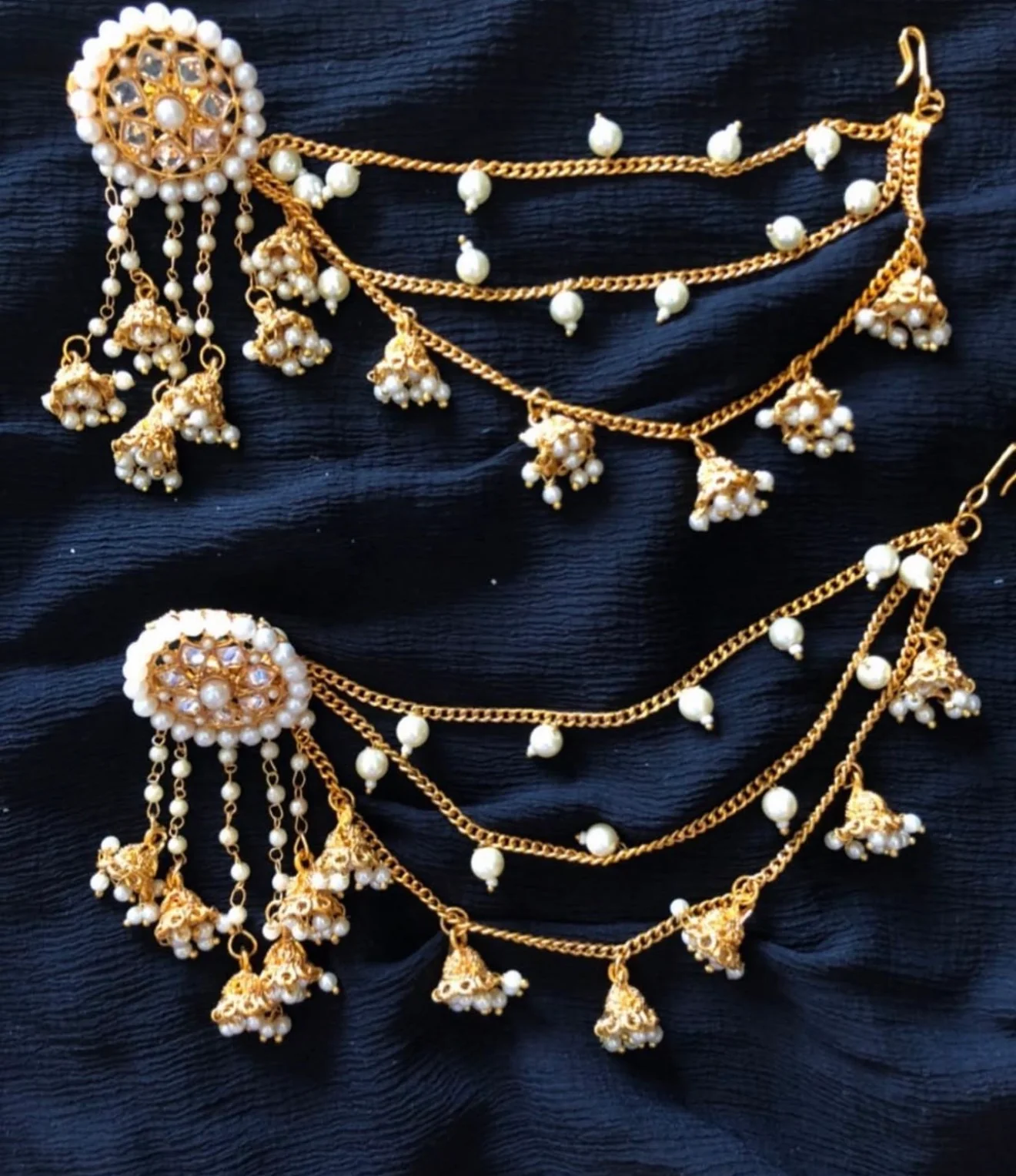 Tanushree Statement Jhumka With Heavy Kanchain - Image 3