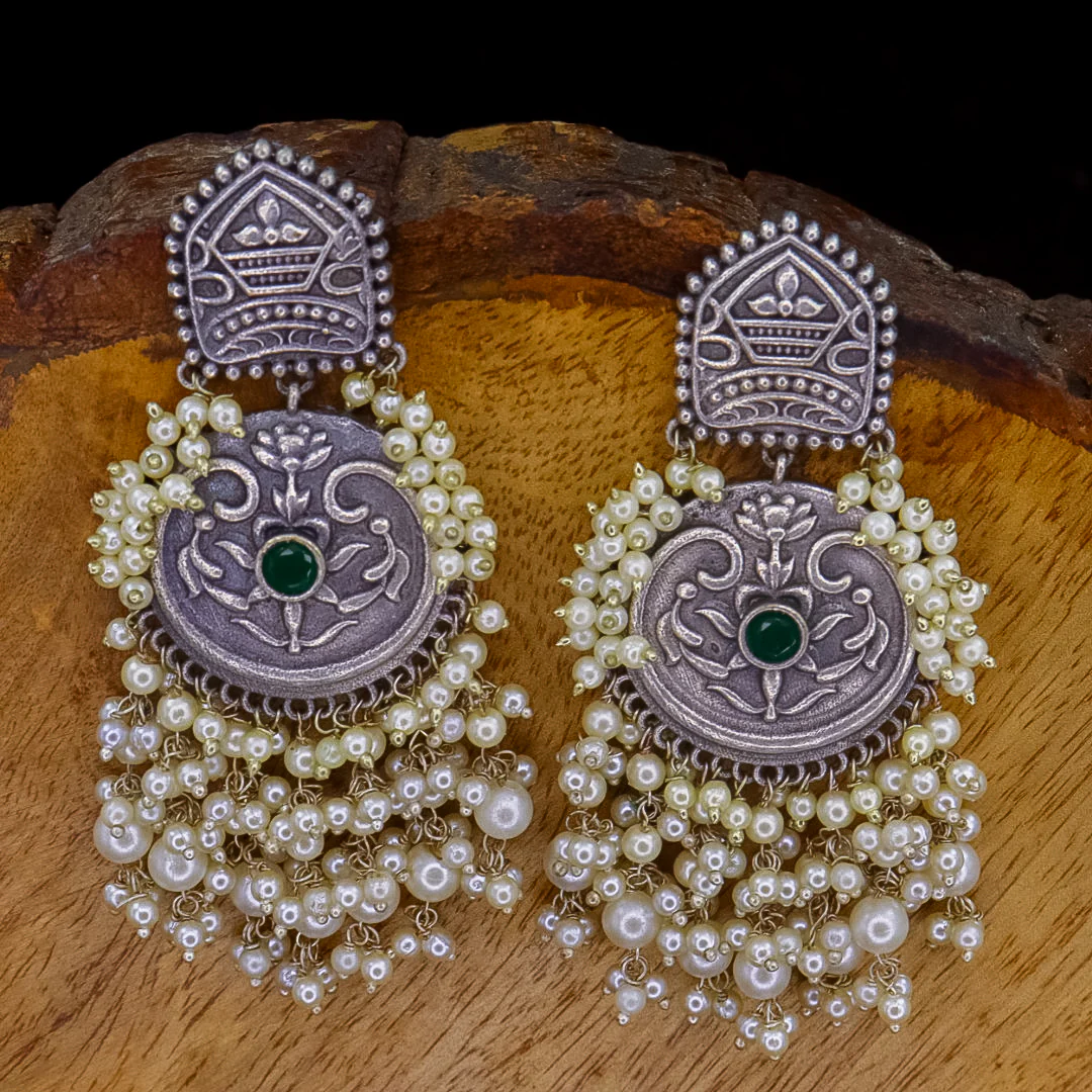 Uneza  Moti  Brass Earrings - Image 2