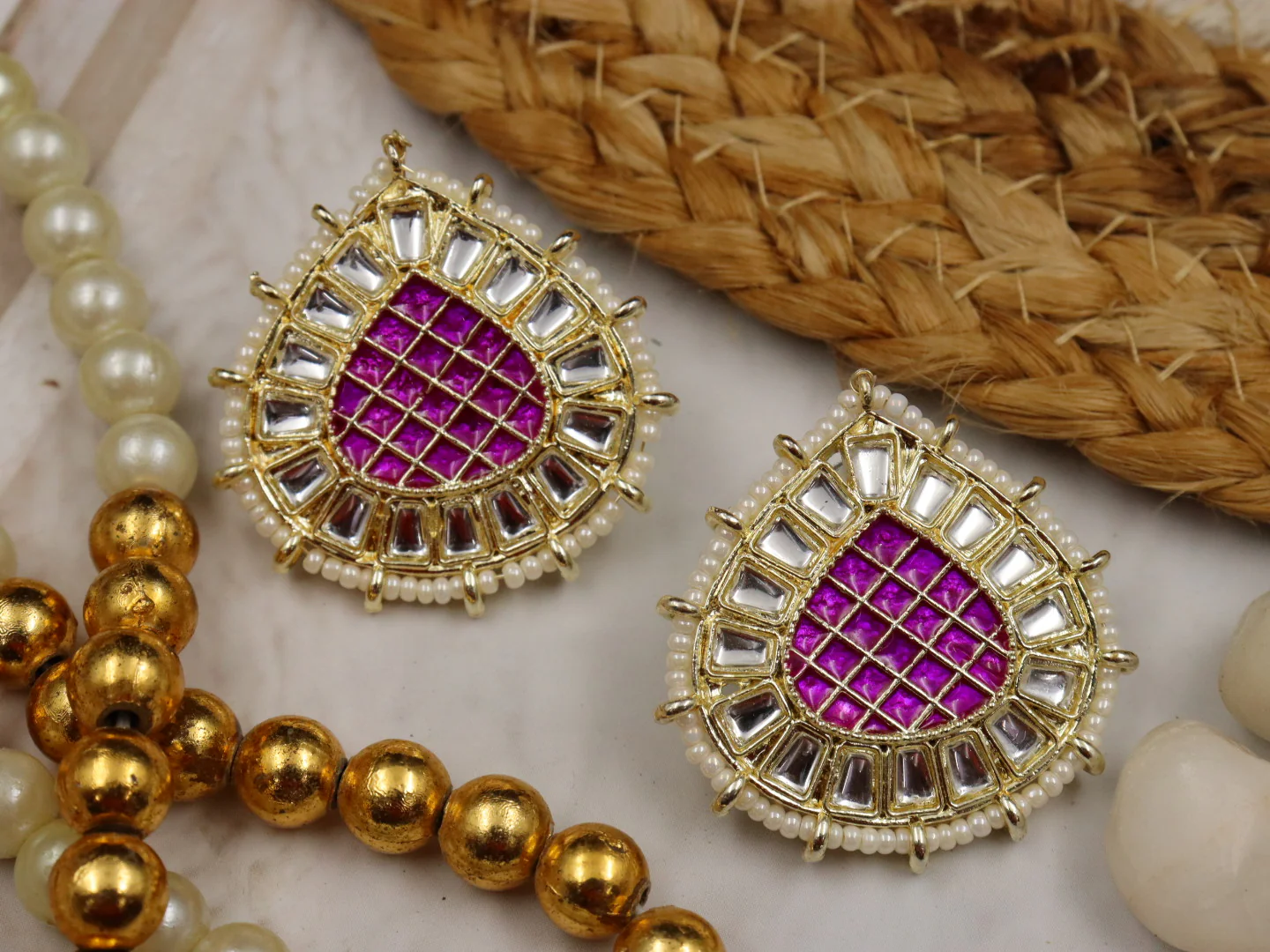 Vineeta Meenakari Studs - Image 3