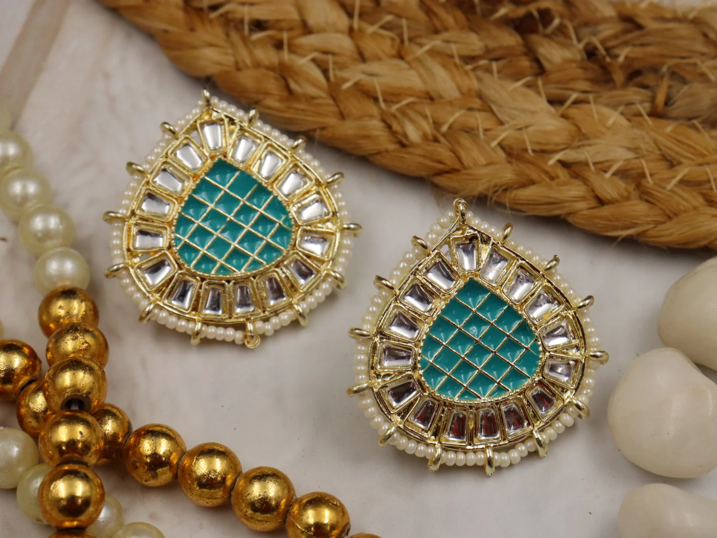 Vineeta Meenakari Studs - Image 4