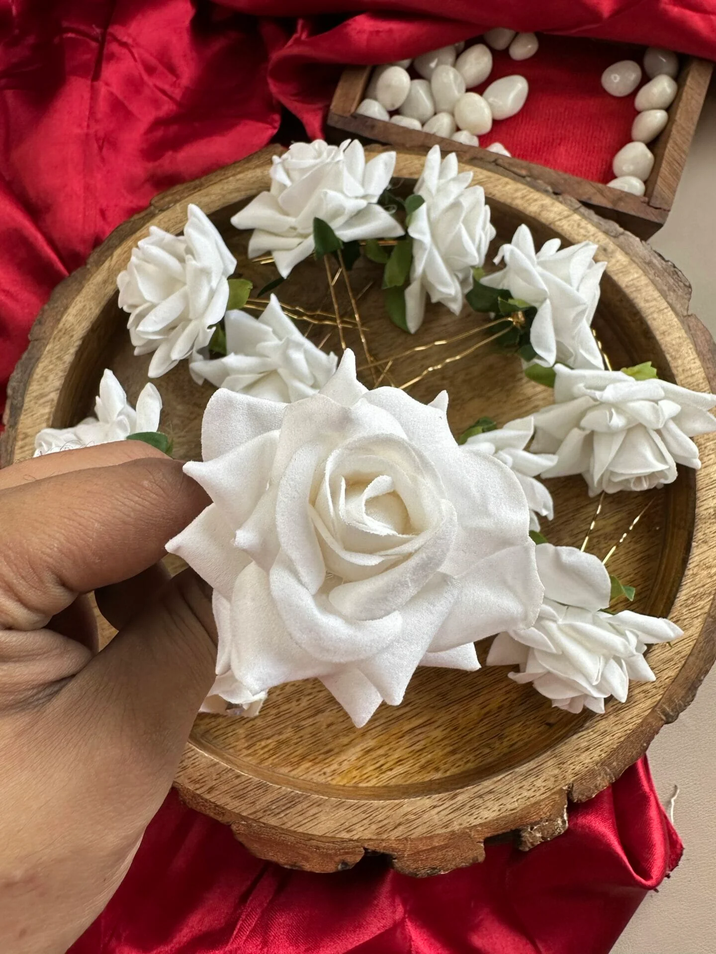 White Rose Hair Pin (1 Pin) - Image 2