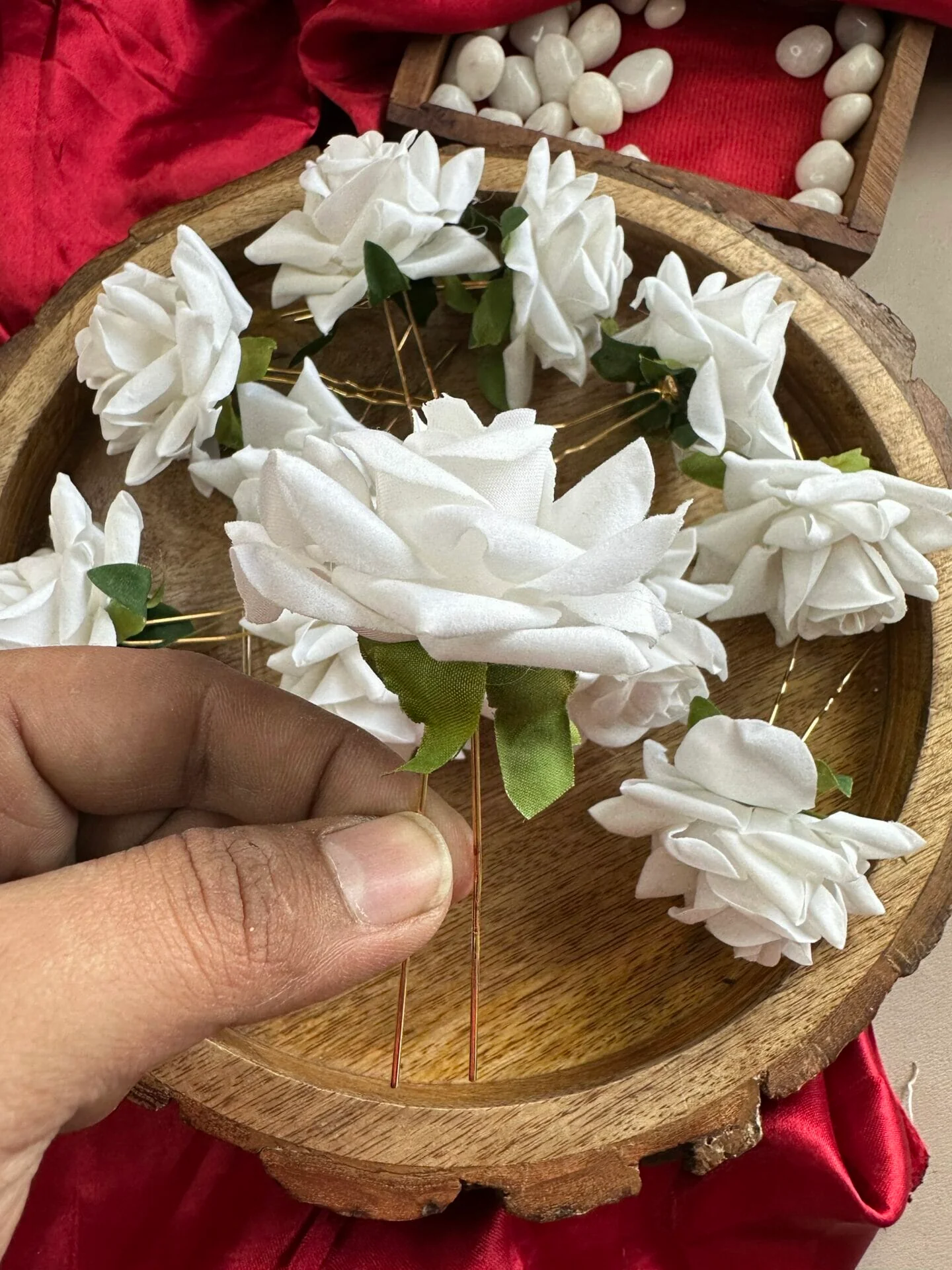 White Rose Hair Pin (1 Pin) - Image 3