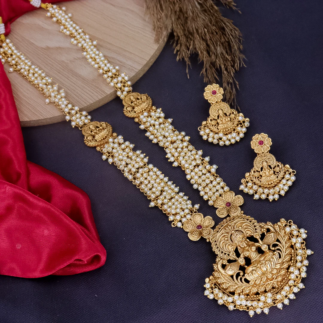 Yuvika Brass Rajwadi Long Moti Set - Image 2